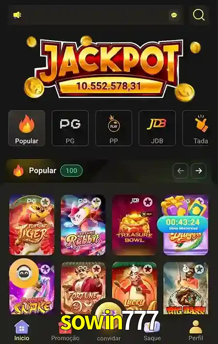 Promoções Especiais no sowin777 App